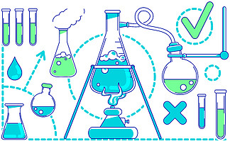 探索化學世界 免費科學實驗卡通素材集錦